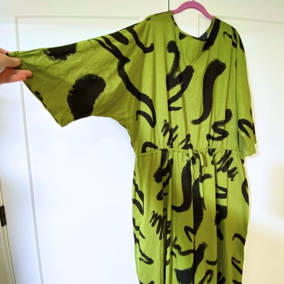 Green Smudge Jumpsuit - ASOS Curve Jersey Dolman Sleeve - Plus Size Romper - Picture 6 of 11